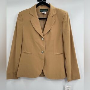 Harvé Bernard yellow polyester 2 button deadstock nwt blazer size 8